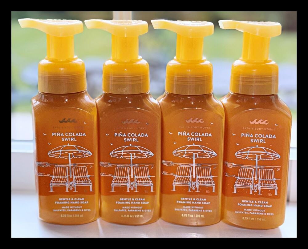 Bath & Body Works Piña Colada Swirl Gentle Clean Foaming Hand Soap x4